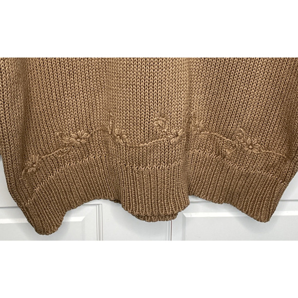 Vintage 90s Express Boho Embroidered Floral V-neck Sweater Sz L Cottagecore Y2K - Picture 5 of 16